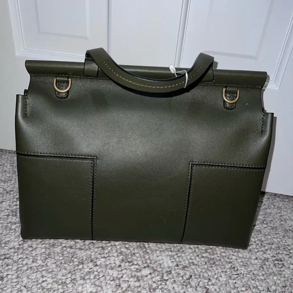 Tory Burch Olive Green Studded Women's Bag - Picture 4 of 5